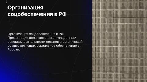 Организационное обеспечение соцобеспечения в РФ