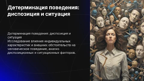 дИСПОЗИЦИОННАЯ И СИТУАЦИОННАЯ ДЕТЕРМИНАЦИЯ ПОВЕДЕНИЯ