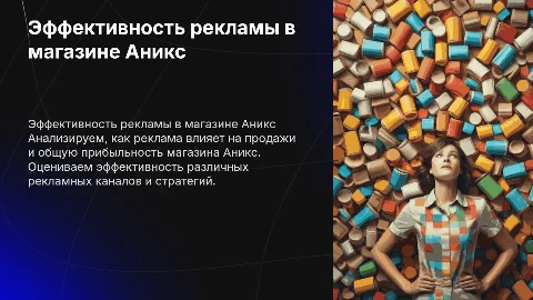 Оценка эффективности рекламы в магазине Аникс