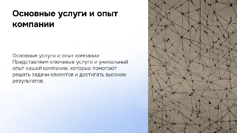 Презентация компании: услуги и опыт работы