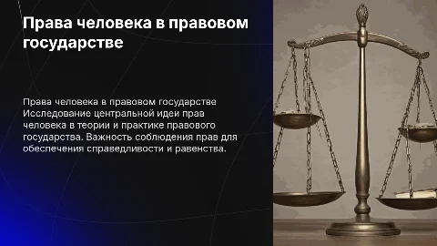 Права человека в правовом государстве: центральная идея