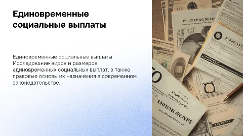 Презентация к дипломной работе о социальных выплатах