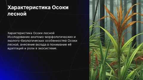 Анатомо-морфологическая характеристика Осоки лесной