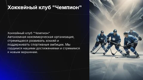 Хоккейный клуб "Чемпион": цели, задачи и достижения