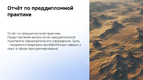 Отчёт по преддипломной практике для программистов