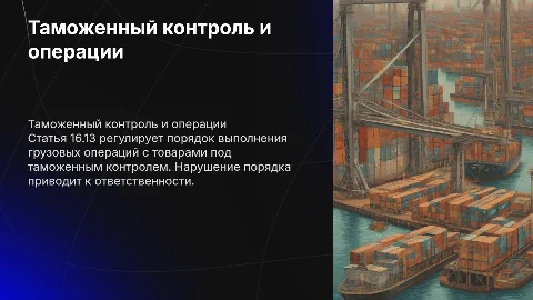 Презентация по статье 16.13: Грузовые операции под контролем