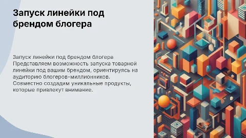 Запустим товарную линейку под вашим брендом для блогеров
