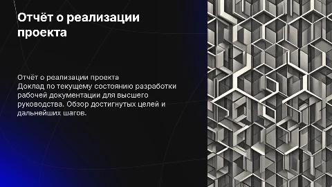 Презентация по отчёту о ходе реализации проекта