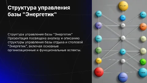 Схема структуры управления базы отдыха «Энергетик»