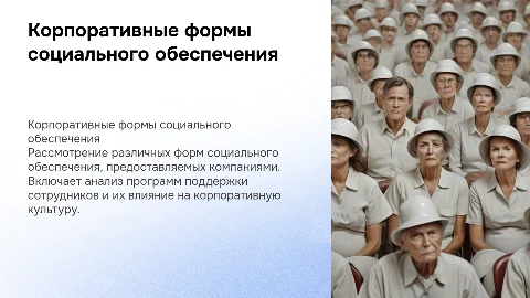 Корпоративные формы социального обеспечения