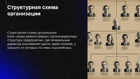 Блок-схема структуры предприятия с генеральным директором