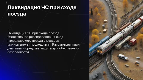 Ликвидация Чрезвычайной Ситуации при сходе поезда с рельсов