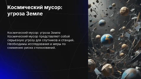 Космический мусор и изучение опасности для планеты Земля