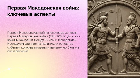 Первая Македонская война: важные лица и события