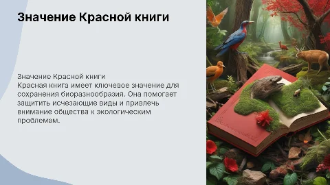Значение Красной книги с диаграммой