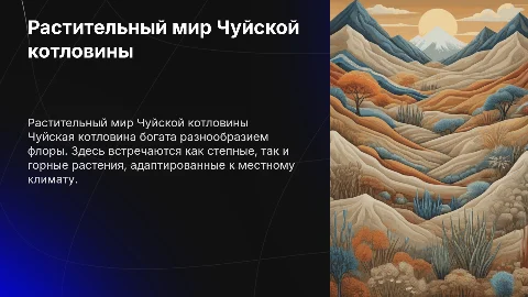 Особенности растительного покрова Чуйской котловины