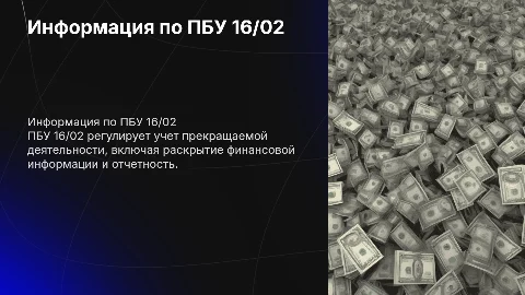 "Информация по прекращаемой деятельности" ПБУ 16/02