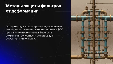 Методы недопущения деформации фильтрующего элемента горизонтальных ФГУ при проведении работ по очистке нефтепровода