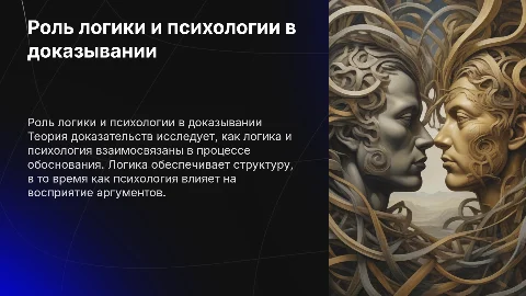 Роль логики и психологии в доказывании: презентация