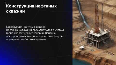 Конструкция нефтяных скважин и горно-геологические факторы