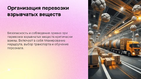 Организация перевозки взрывчатых веществ
