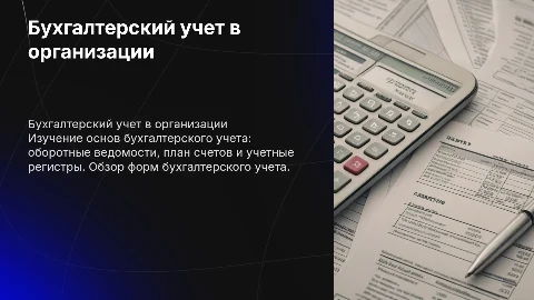 Организация бухгалтерского учета: оборотные ведомости и план счетов