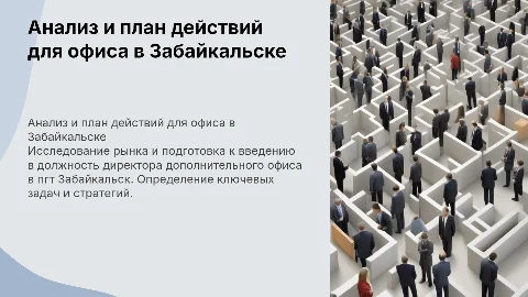 Анализ рынка и план действий для директора офиса в Забайкальске