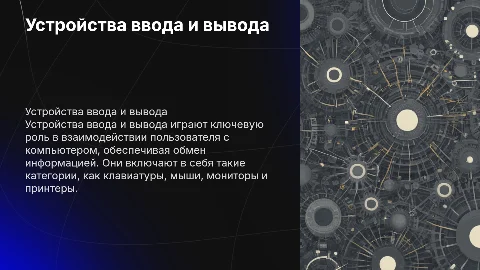 УСТРОЙСТВА ВВОДА И ВЫВОДА