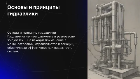 Основы и принципы гидравлики.Где она приминяется