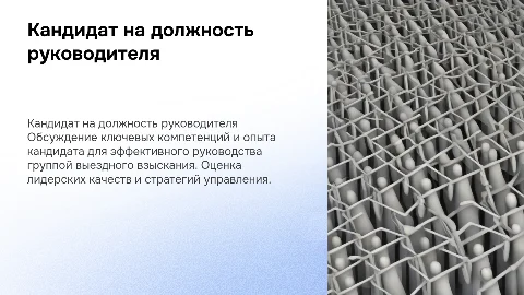 Кандидат на должность руководителя группы выездного взыскания