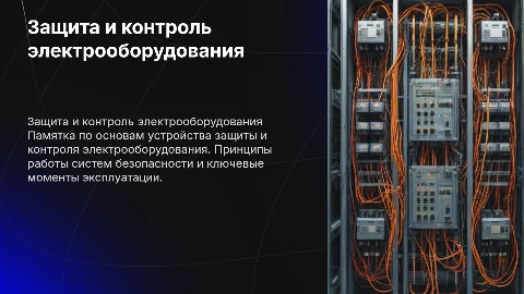 Разработка памятки об устройстве защиты электрооборудования