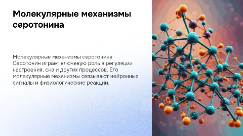 Презентация о молекулярных механизмах серотонина