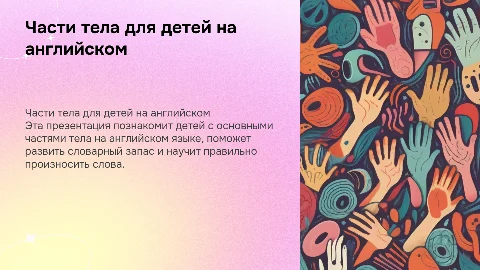 части тела для детей на английском