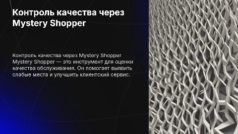 Mystery shopper check list