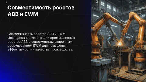 Совместимость роботов ABB и сварочного оборудования EWM