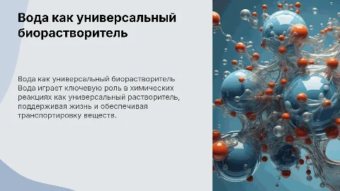 Вода-универсальный биорастворитель в химии