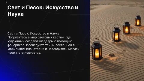 Шоу световых картин: рисование светом и песком