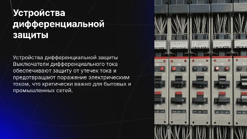 Устройства дифференциальной защиты: выключатели тока