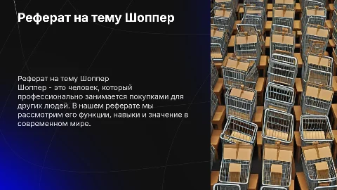реферат на тему шоппер