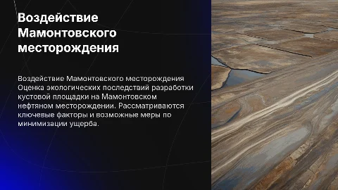 Оценка воздействия на окружающую среду Мамонтовского месторождения