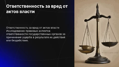 Ответственность зав вред, причиненный актами власти