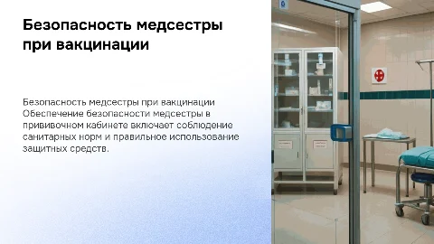 Безопасность медсестры в прививочном кабинете