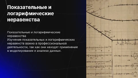 Показательные и логарифмические неравенства в профессии