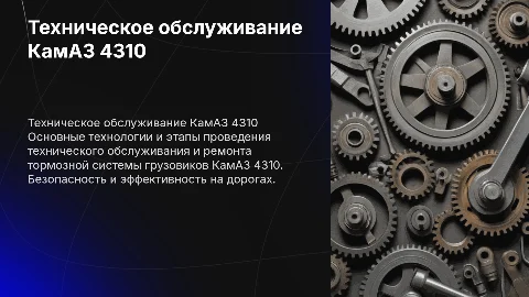 Технология обслуживания и ремонта тормозной системы КамАЗ 4310