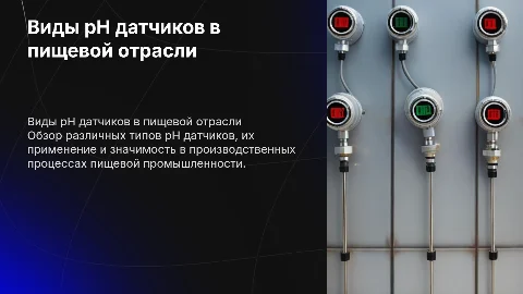 Виды датчиков pH на пищевом производстве