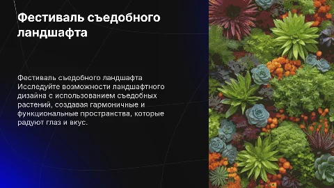 Фестиваль ландшафтного дизайна с съедобными растениями