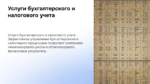Услуги по ведению бухгалтерского и налогового учета