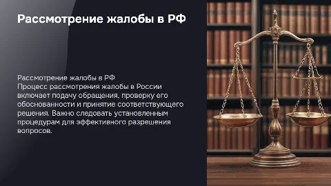 Порядок рассмотрения жалобы в Российской федерации