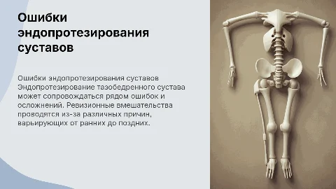 Ошибки и осложнения эндопротезирования тазобедренного сустава