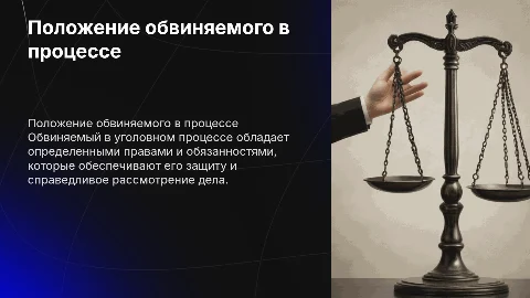 процессуального положения обвиняемого в уголовном процессе